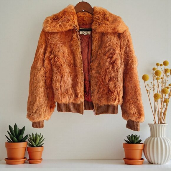 Vintage 70's Fur Bomber Jacket - Picture 8 of 9